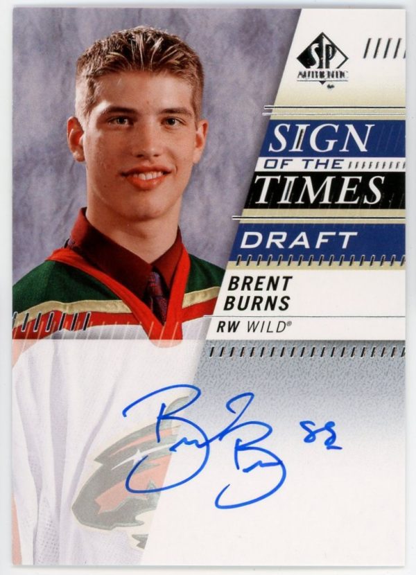 Brent Burns 2019-20 UD SP Authentic Sign Of The Times Draft SOTTD-BB