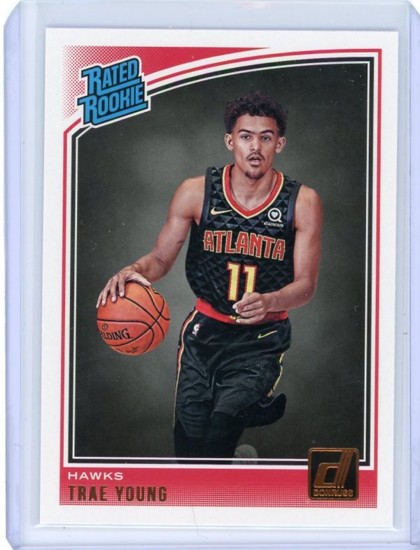 2018-19 Trae Young Hawks Panini Donruss Rated Rookie Card #198
