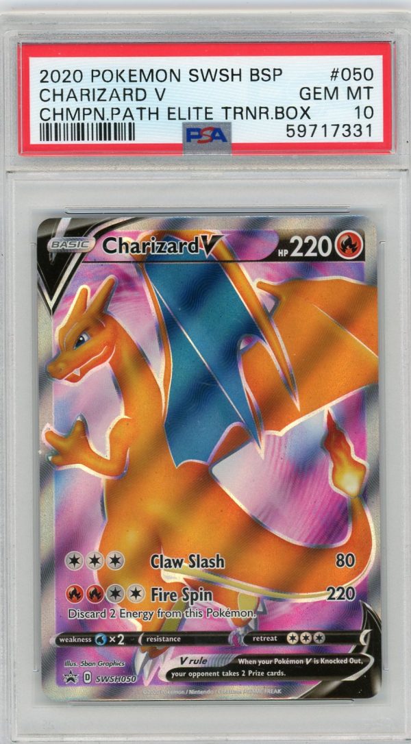 Pokemon Charizard V Champion's Path ETB 2020 SWSH050 PSA 10