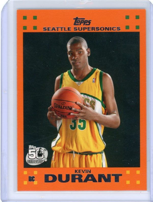 2007-08 Kevin Durant Supersonics Topps Orange Rookie Card #2