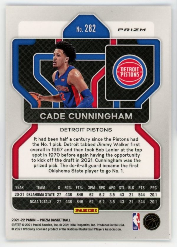 Cade Cunningham 2021-22 Panini Prizm Cracked Ice Rookie Card #282