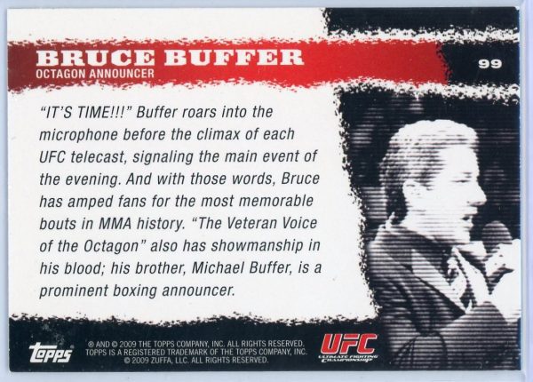 2009 Bruce Buffer UFC Topps Round 1 Rookie Card #99