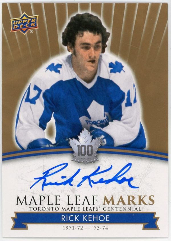 Rick Kehoe 2017-18 UD Centennial Maple Leafs Marks Autograph #MLM-RK