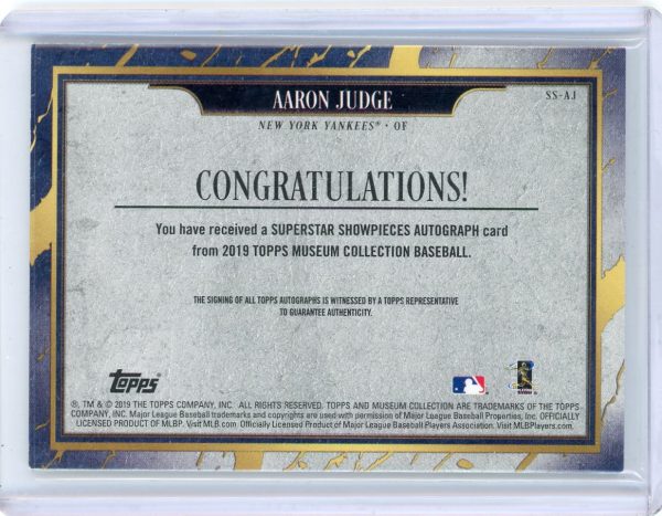 2019 Aaron Judge Yankees Topps Superstar Showpiece 24/25 Museum Collection Auto Card #SS-AJ