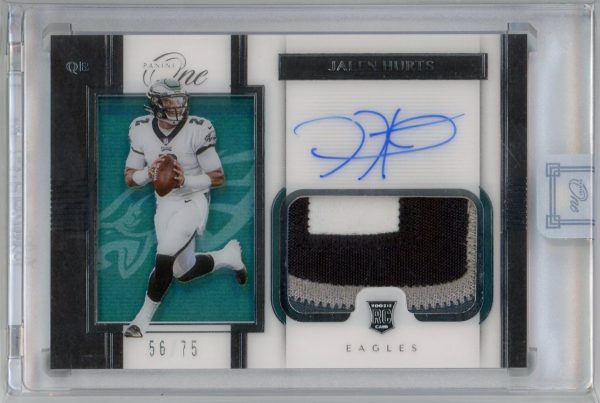 Jalen Hurts Eagles Panini One 2020-21 Autographed Card #124 56/75
