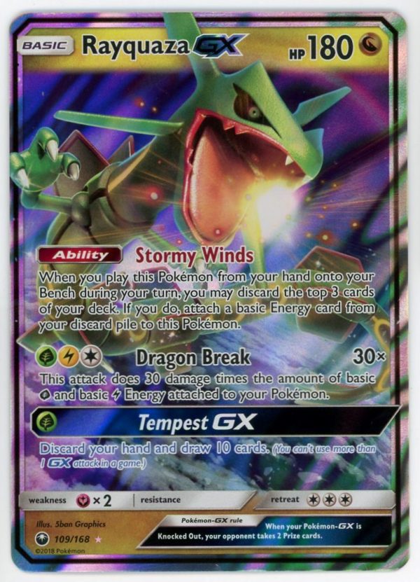 Pokemon Rayquaza GX 109/168 Celestial Storm Ultra Rare NM