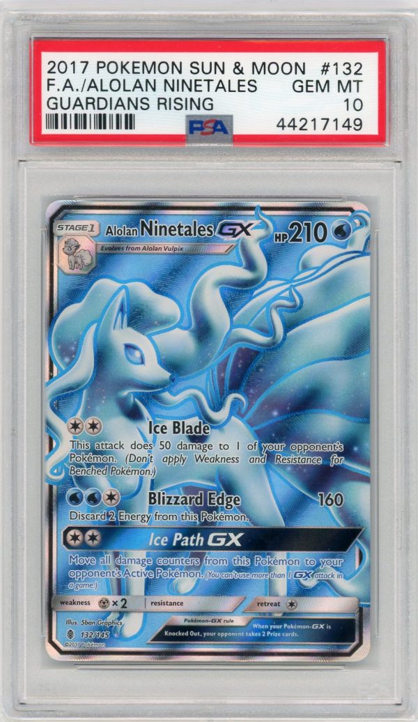 Pokemon Alolan Ninetales GX 132/145 Full Art Guardians Rising PSA 10