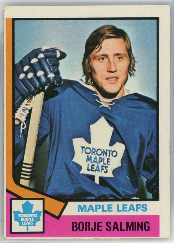 Borje Salming Maple Leafs 1974-75 Topps RC Rookie Card #180