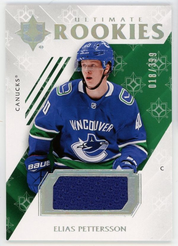 Elias Pettersson 2018-19 UD Ultimate Collection Rookies Jersey Patch /399 #97