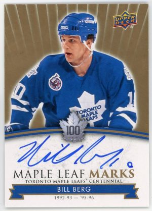 Bill Berg 2017-18 UD Centennial Maple Leafs Marks Autograph #MLM-BB
