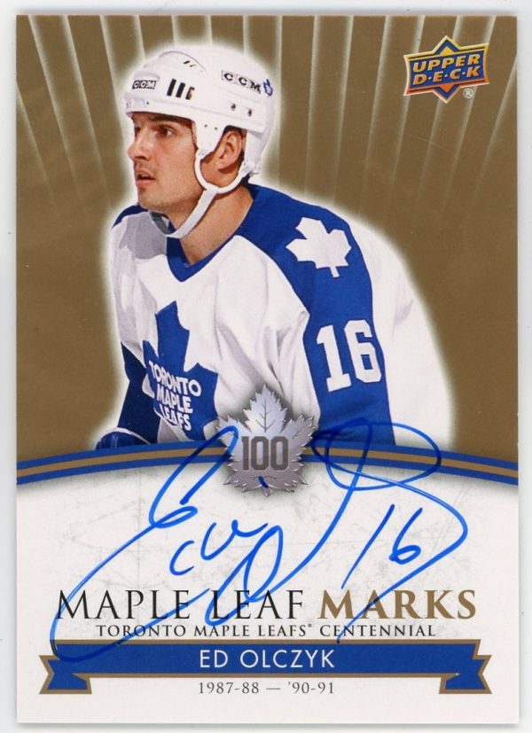 ED Olczyk 2017-18 UD Centennial Maple Leafs Marks Autograph #MLM-EO