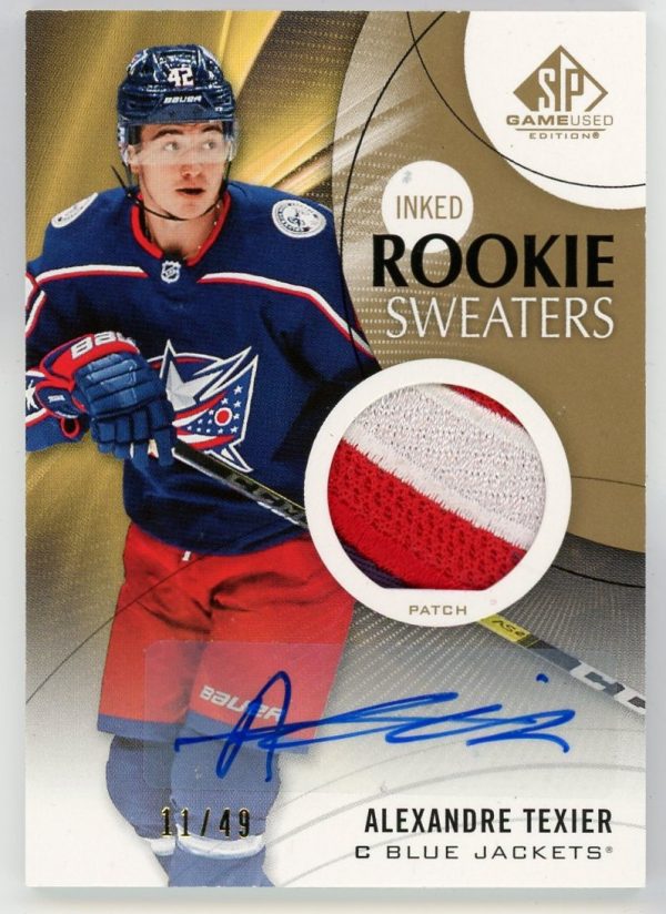 Alexandre Texier 2019-20 UD SP Game Used Inked Rookie Sweaters /49 RS-AT