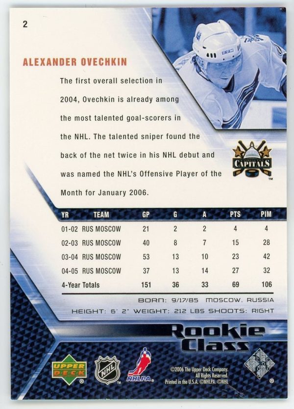 Alexander Ovechkin 2005-06 Upper Deck Rookie Class #2