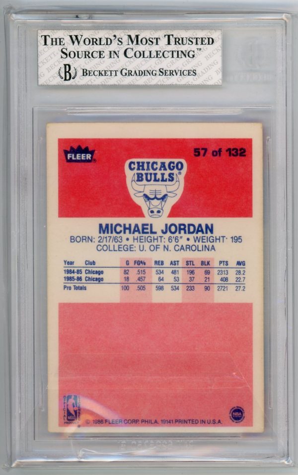 Michael Jordan Bulls Fleer 1986-87 Premier Card #57/132 BGS 5