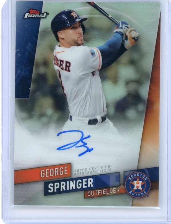 2019 George Springer Astros Topps Finest Refractor Auto Card #FA-GS