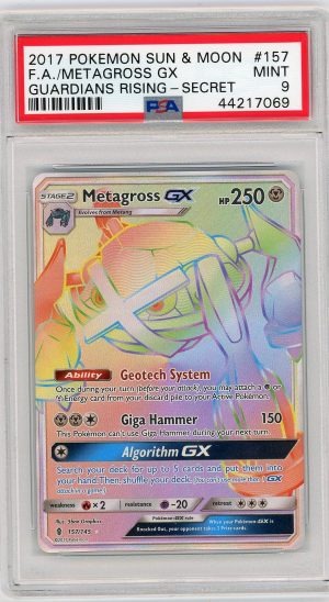 Metagross GX 157/145 Rainbow S&M Guardians Rising Pokemon Card