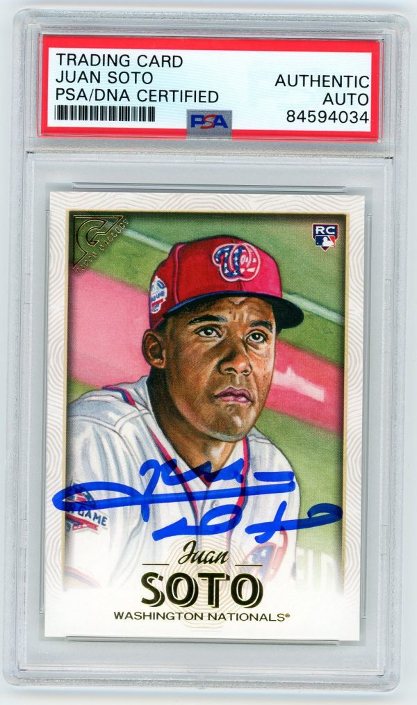 2018 Juan Soto Nationals Topps Gallery PSA/DNA Authentic Auto Rookie Card #126
