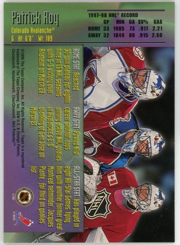 Patrick Roy 1998-99 Topps Finest Mastery Gold #M16