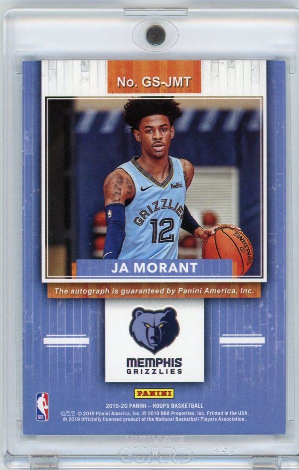 2019-20 Ja Morant Grizzlies Panini NBA Hoops Great SIGnificance Auto Rookie Card #GS-JMT