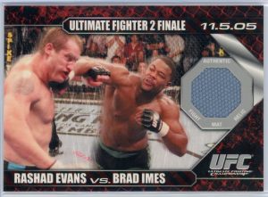 2009 Rashad Evans vs Brad Imes UFC Topps Round 1 Mat Relic Rookie Card #DM-EI