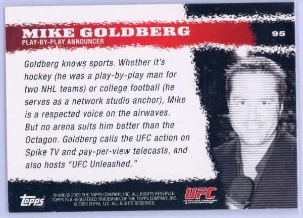 2009 Mike Goldberg UFC Topps Round 1 Rookie Card #95