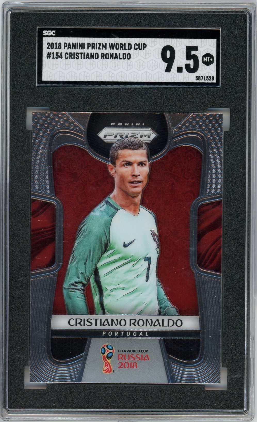 2018 Cristiano Ronaldo Portugal Panini Prizm World Cup SGC 9.5 Card #154