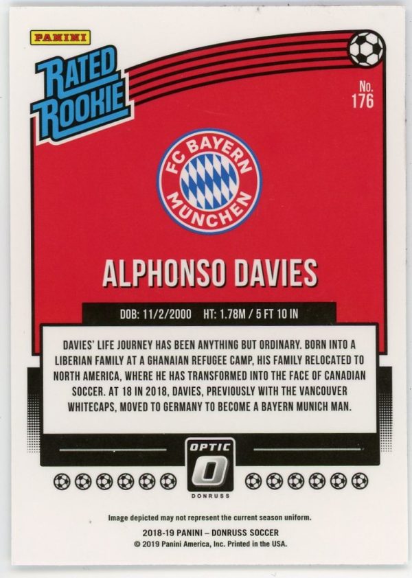 Alphonso Davies 2018-19 Panini Donruss Optic Rated Rookie #176
