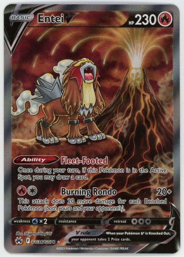 Entei V Pokemon Crown Zenith Galarian Gallery Alt Art GG36/GG70