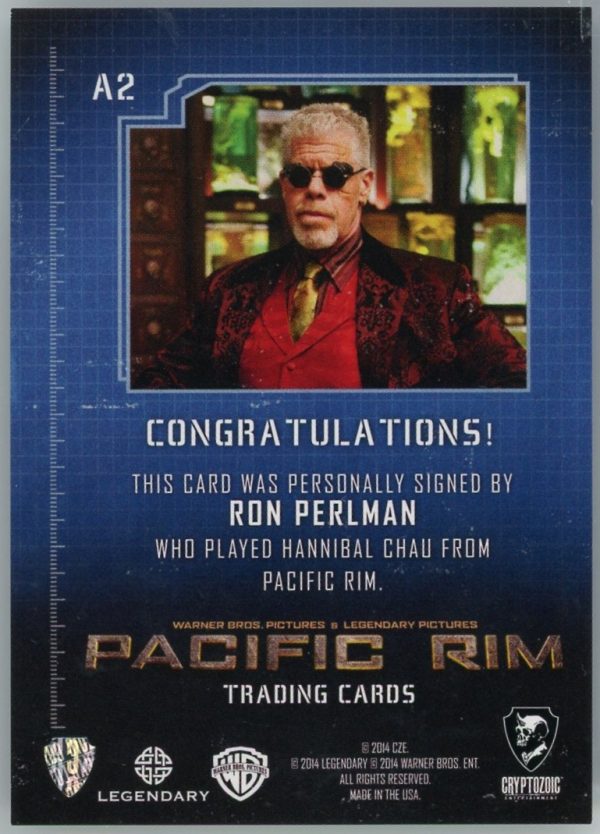 2014 Ron Perlman Pacific Rim Warner Bros Auto Card #A2