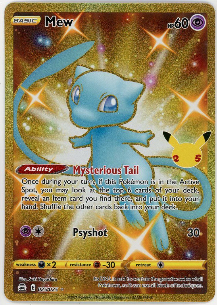 Better look at Gold Mew from celebrations! 25/25 : r/PokemonTCG