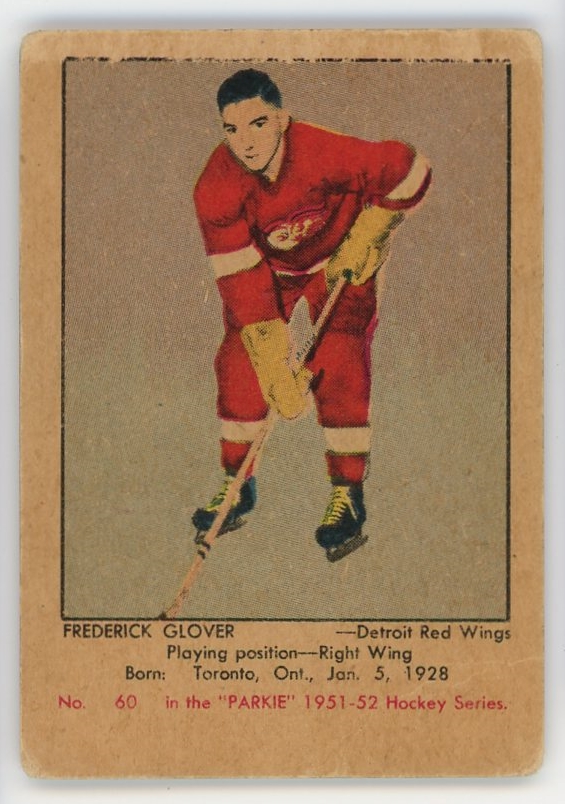 1951-52 Frederick Glover Red Wings Parkhurst Parkie Hockey Card #60