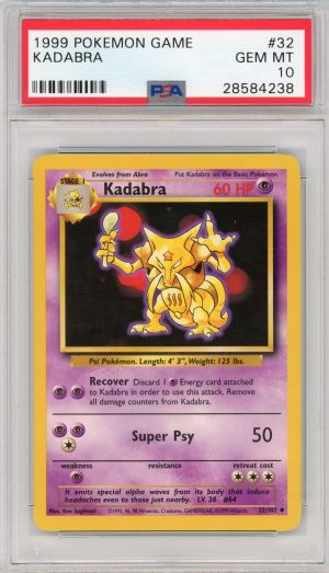 Pokemon Kadabra 32/102 Base Set PSA 10 GEM MT