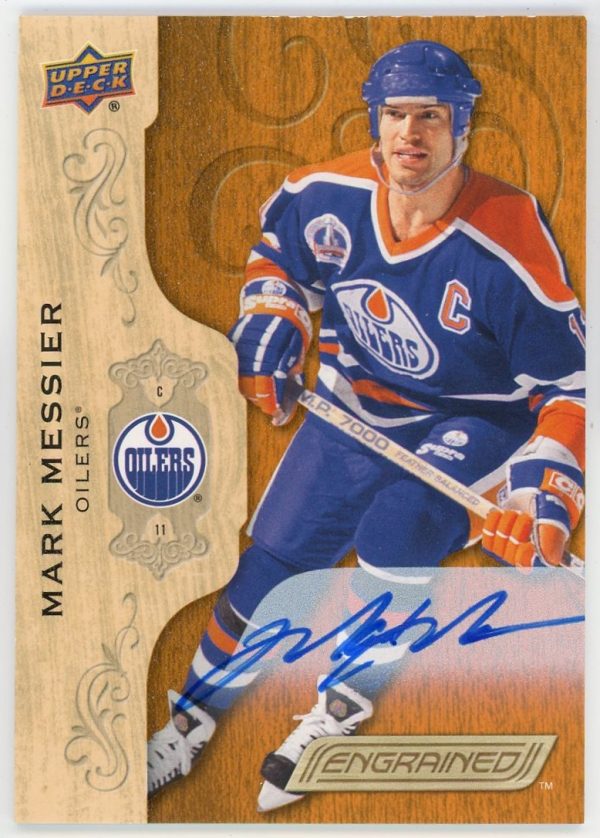 Mark Messier 2018-19 UD Engrained Base Autographed Card #35 Rare