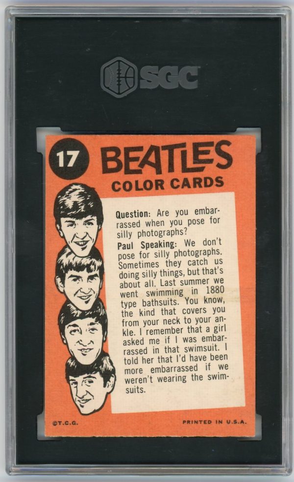 The Beatles 1964 Topps The Beatles Color #17 SGC 6.5