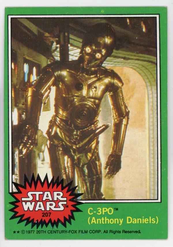 1977 Topps Star Wars C-3P0 "Golden Rod" Error Card #202