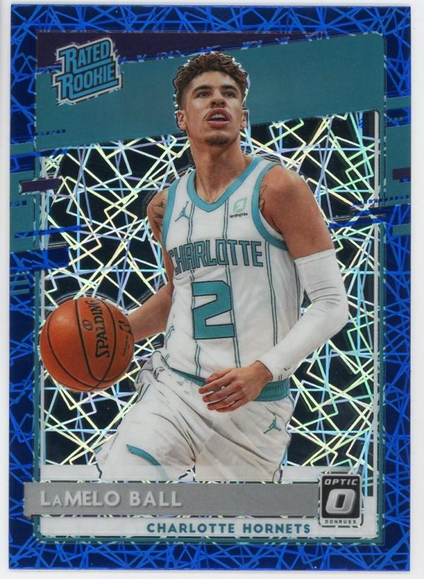LaMelo Ball Hornets 2020-21 Donruss Optic Blue Velocity Rated Rookie Card #153