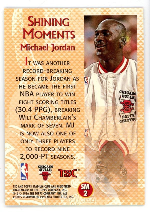 Michael Jordan 1995-96 Topps Stadium Club Shining Moments #SM2