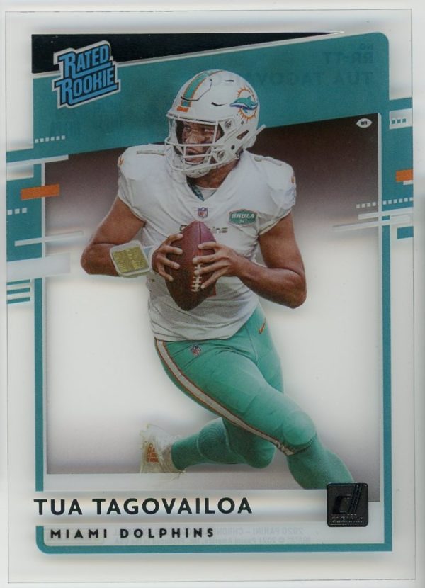 2020 Tua Tagovailoa Dolphins Panini Chronicles Clearly Donruss Rated Rookie Card #RR-TT