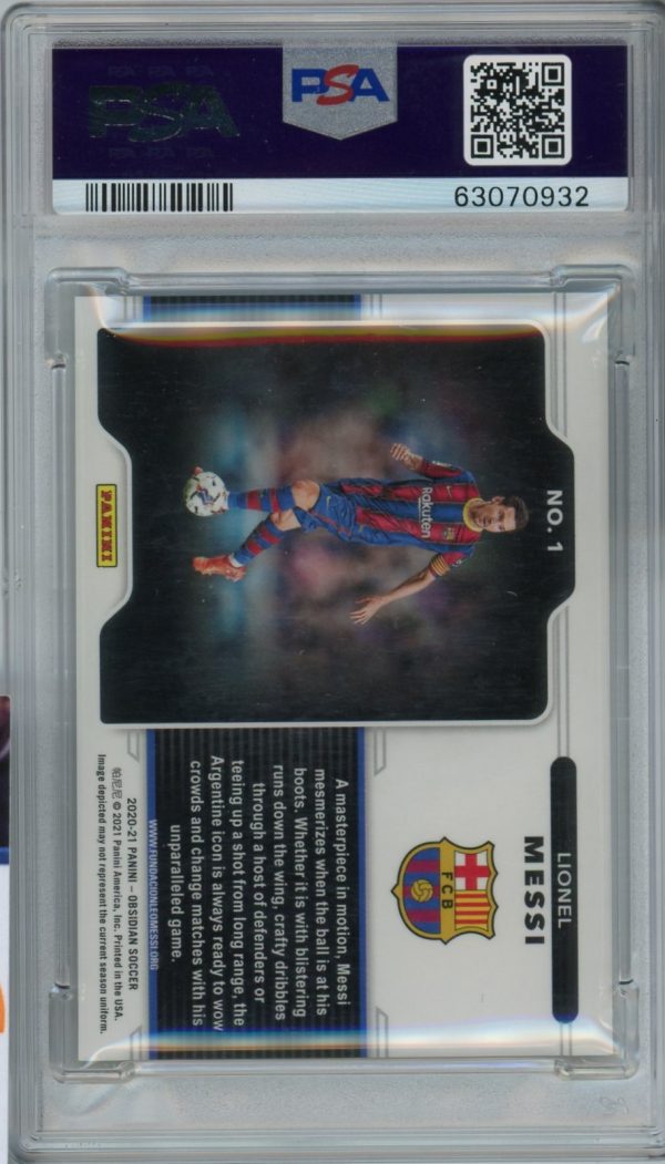 Lionel Messi FC Barcelona 2020 Obsidian Black Color Blast Card #1 SSP PSA 9 MINT!