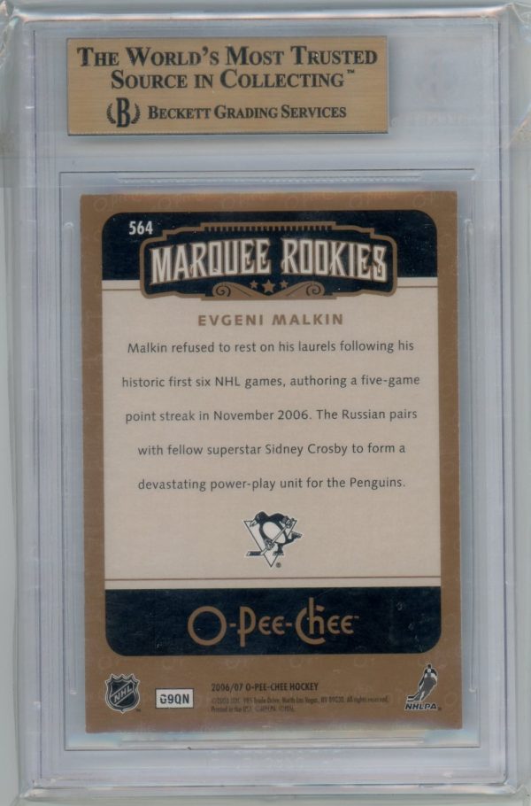 Evgeni Malkin Penguins OPC 2006-07 Marquee Rookies Card#564 BGS 9.5