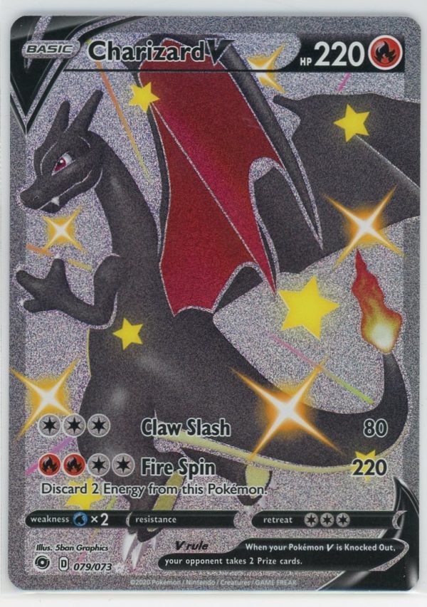 Pokemon Shiny Charizard V 079/073 Champion's Path Full Art Secret Rare NM