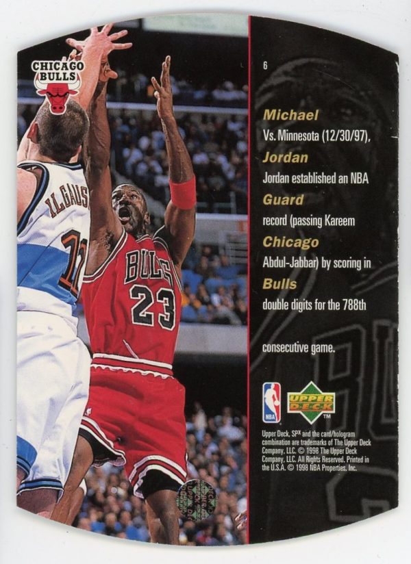 Michael Jordan 1998 UD SPX Bronze Variation Die Cut Card #6