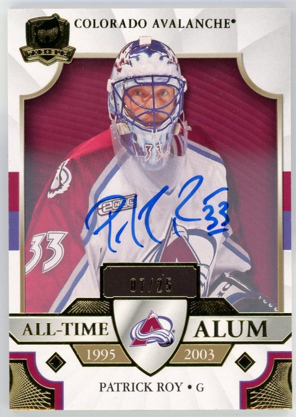 Patrick Roy 2019-20 UD The Cup All-Time Alum Auto /25 #ATA-PR