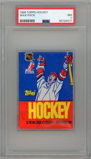 1986-87 Topps Hockey Wax Pack PSA 7 NM