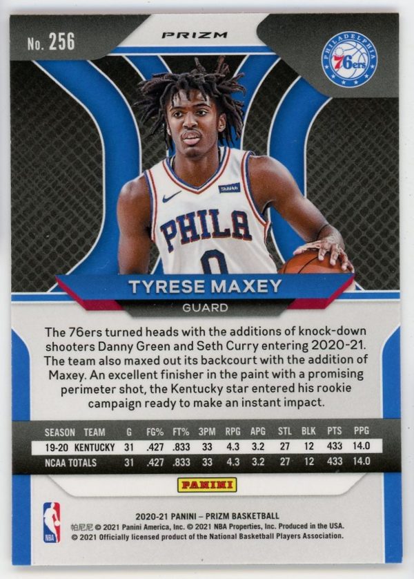 Tyrese Maxey 2020 Panini Prizm Red Wave Rookie Card #256