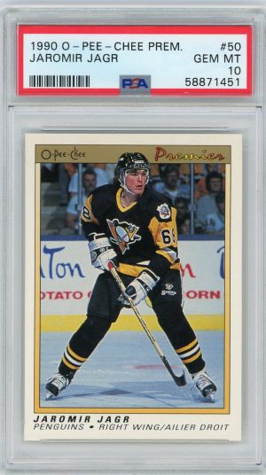 Jaromir Jagr Penguins 1990 OPC Premier Rookie Card #50 PSA 10