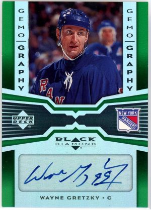 Wayne Gretzky Rangers UD 2005-06 Autographed Black Diamond Gemo Graphy Card#G-WG 04/25