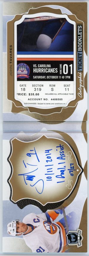 John Tavares 2016-17 UD The Cup Autographed Ticket Booklets /27 #TB-TA