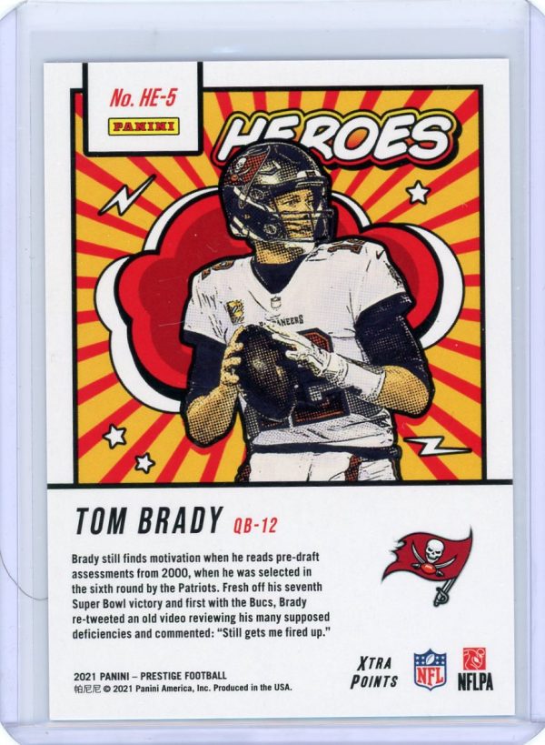 2021 Tom Brady Buccaneers Panini Prestige Heroes 118/149 Card #HE-5