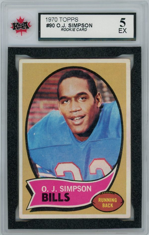 O.J. Simpson Bills 1970 Topps KSA 5 Rookie Card #90